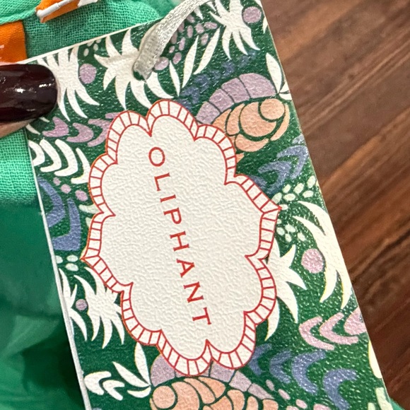 Oliphant Tuckernuck NWT Bahama Green Cotton Gauze V Neck Maxi Dress Sz L - Picture 12 of 14